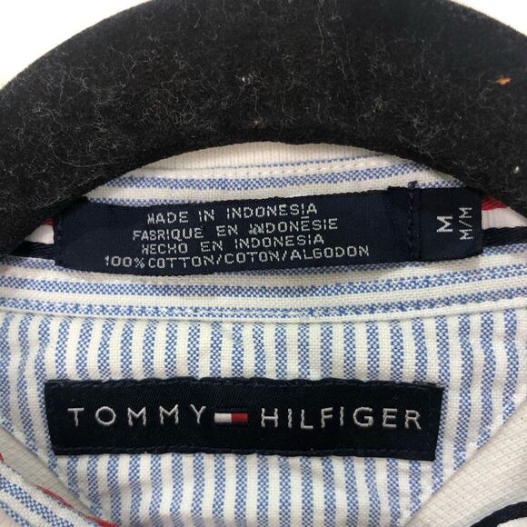 Tommy Hilfiger white shirt sleeve two button polo shirt, size medium - Picture 6 of 11